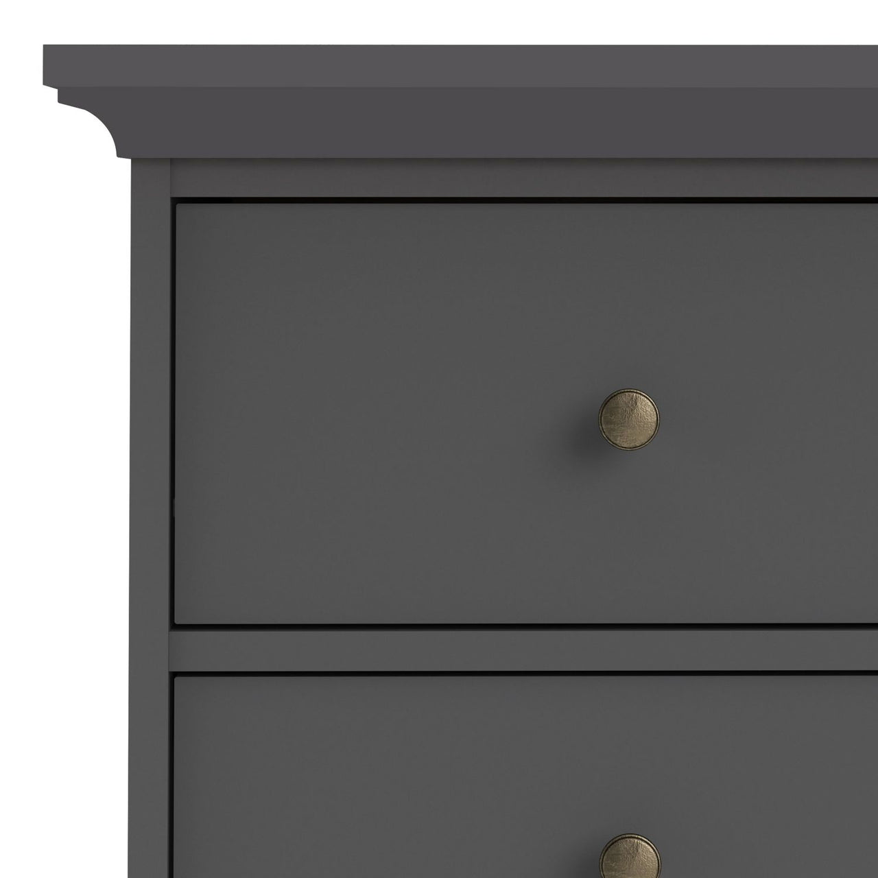 Large Matt Grey Tall Chest of 2 Over 4 Drawers with Cornice Top