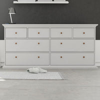 Thumbnail for Large 180cm Wide White 8 Drawer Chest of Drawers