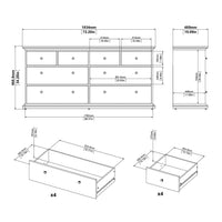 Thumbnail for Matt Grey Large Wide Chest of 8 Drawers