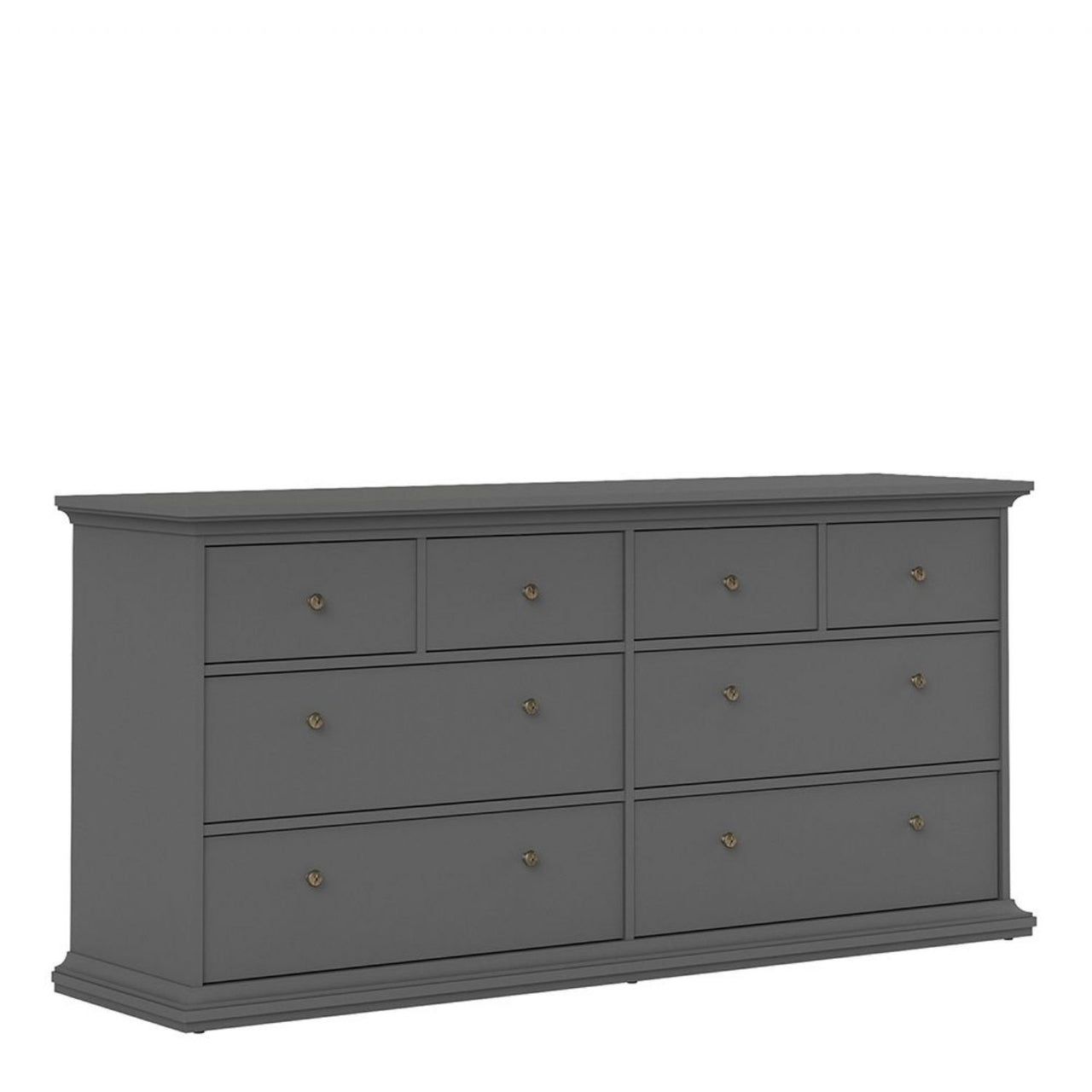 Matt Grey Large Wide Chest of 8 Drawers