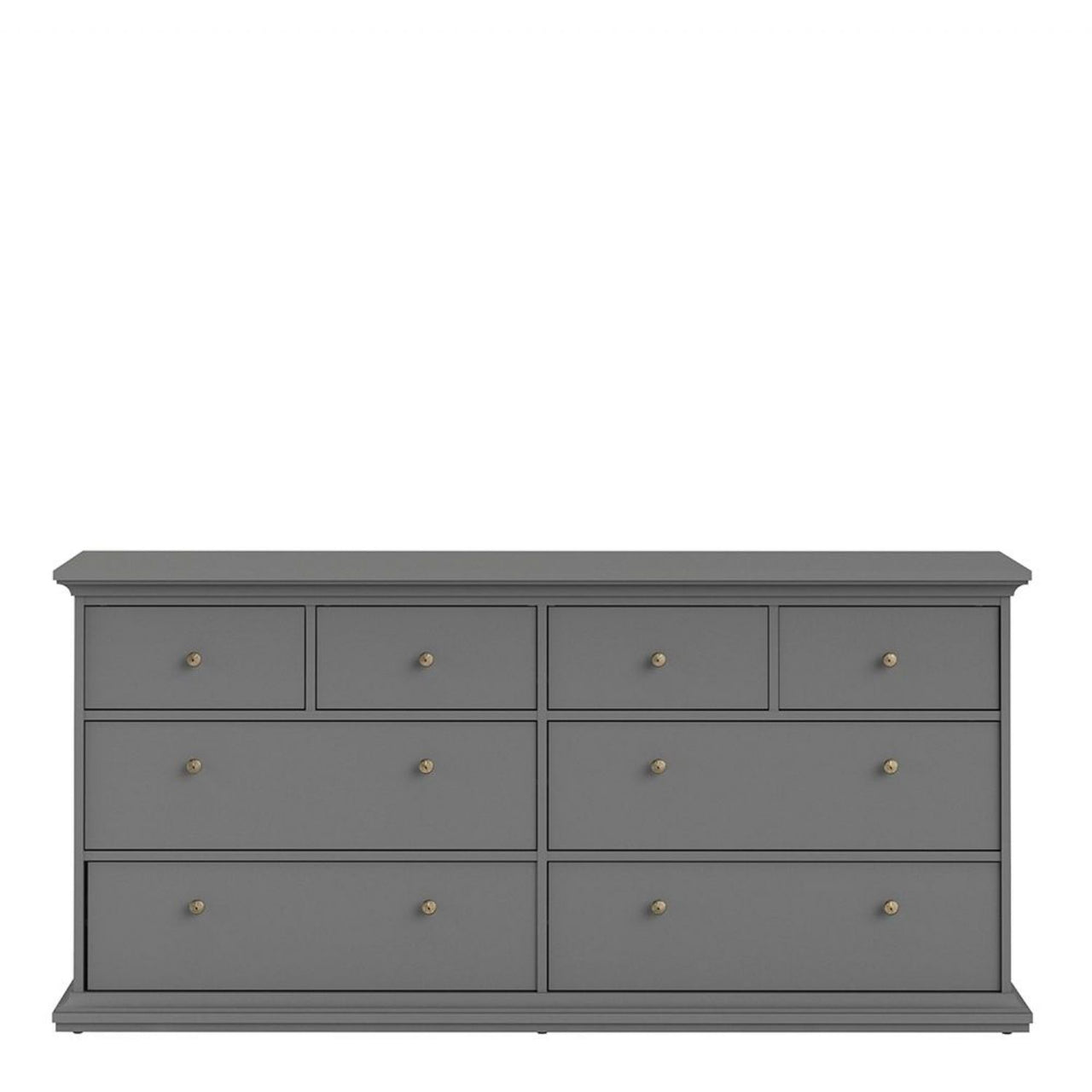 Matt Grey Large Wide Chest of 8 Drawers