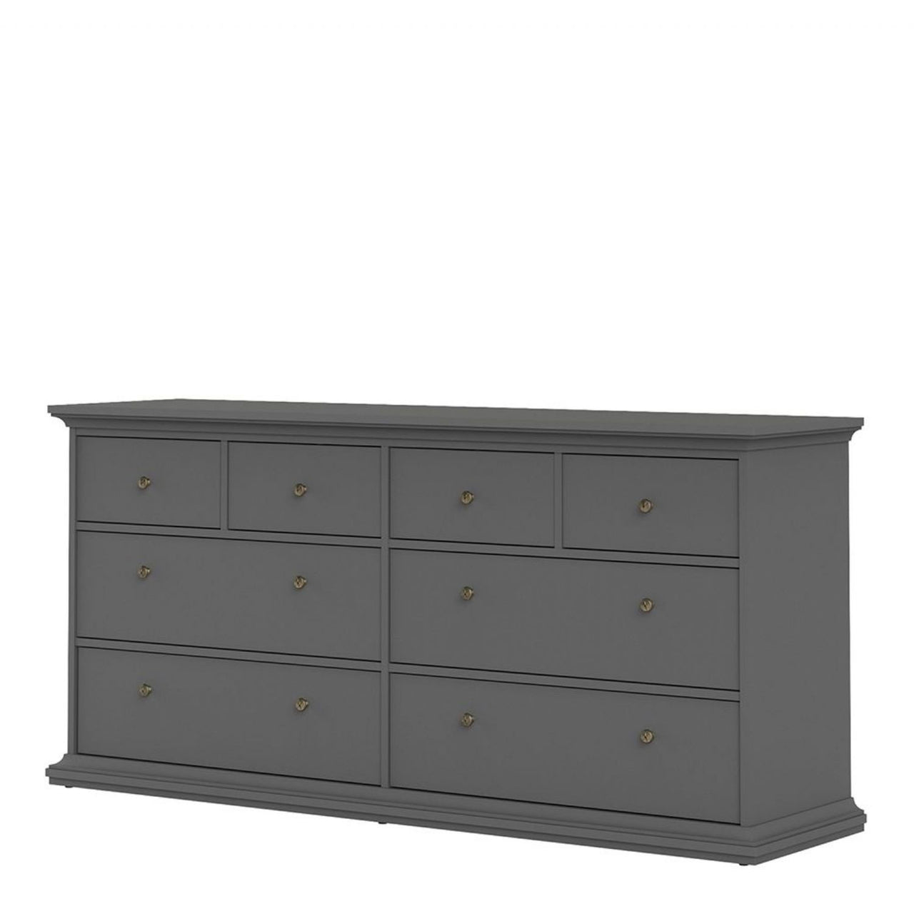 Matt Grey Large Wide Chest of 8 Drawers