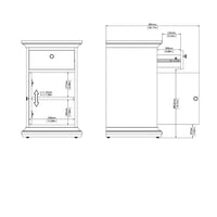 Thumbnail for Paris Nightstand 1 Door + 1 Drawer in White