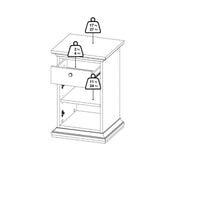 Thumbnail for Paris Nightstand 1 Door + 1 Drawer in White