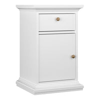 Thumbnail for Paris Nightstand 1 Door + 1 Drawer in White