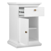 Thumbnail for Paris Nightstand 1 Door + 1 Drawer in White