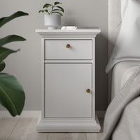 Thumbnail for Paris Nightstand 1 Door + 1 Drawer in White