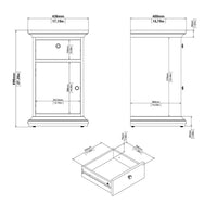 Thumbnail for Paris Nightstand 1 Door + 1 Drawer in White