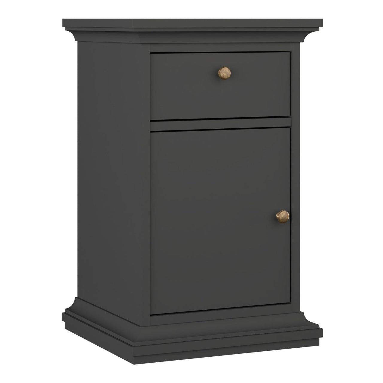 Paris Nightstand 1 Door + 1 Drawer in Matt Grey