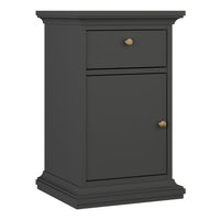 Thumbnail for Paris Nightstand 1 Door + 1 Drawer in Matt Grey