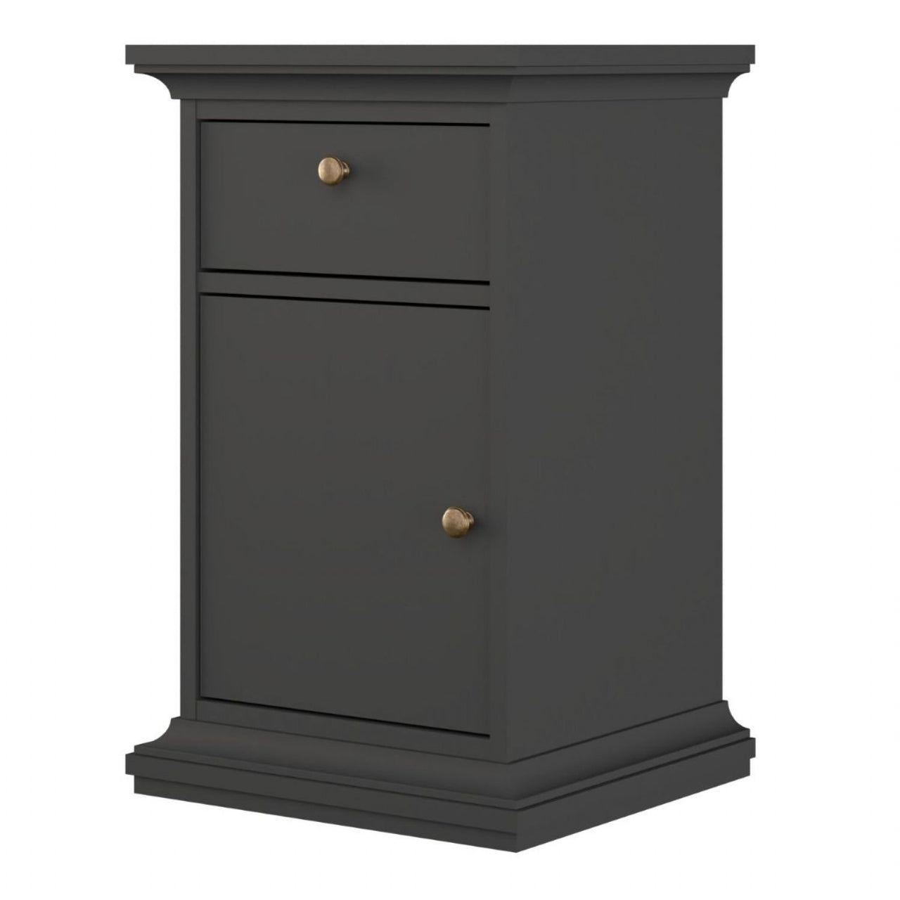 Paris Nightstand 1 Door + 1 Drawer in Matt Grey