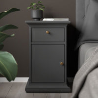 Thumbnail for Paris Nightstand 1 Door + 1 Drawer in Matt Grey