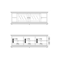 Thumbnail for White TV Unit Wide 2 Doors 1 Shelf 150cm Wide