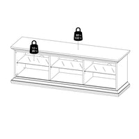 Thumbnail for White TV Unit Wide 2 Doors 1 Shelf 150cm Wide