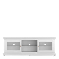 Thumbnail for White TV Unit Wide 2 Doors 1 Shelf 150cm Wide