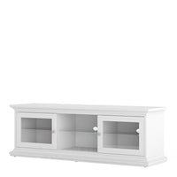 Thumbnail for White TV Unit Wide 2 Doors 1 Shelf 150cm Wide