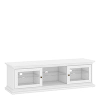 Thumbnail for White TV Unit Wide 2 Doors 1 Shelf 150cm Wide