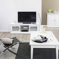 Thumbnail for White TV Unit Wide 2 Doors 1 Shelf 150cm Wide