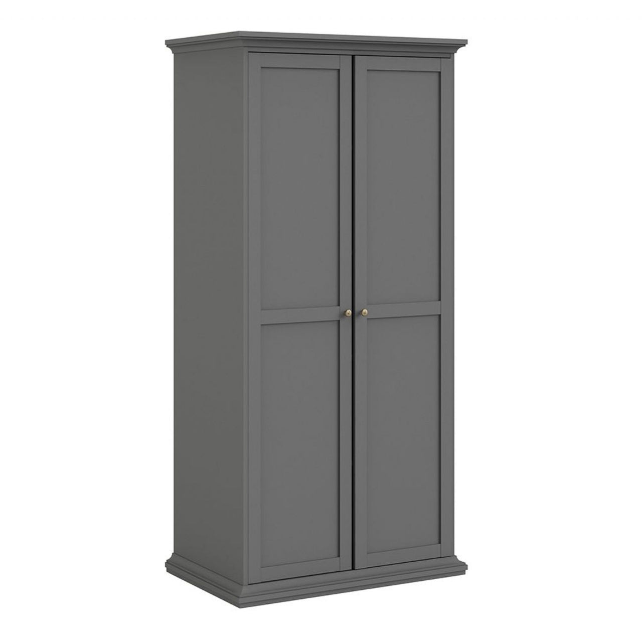 Paris Package Bedside 2 Drawers in + Chest of 4 Drawers + Wardrobe with 2 Doors Matt Grey