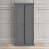 Thumbnail for Paris Package Bedside 2 Drawers in + Chest of 4 Drawers + Wardrobe with 2 Doors Matt Grey