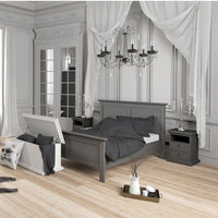 Thumbnail for Paris Package Bedside 2 Drawers in + Chest of 4 Drawers + Wardrobe with 2 Doors Matt Grey