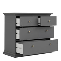 Thumbnail for Paris Package Bedside 2 Drawers in + Chest of 4 Drawers + Wardrobe with 2 Doors Matt Grey