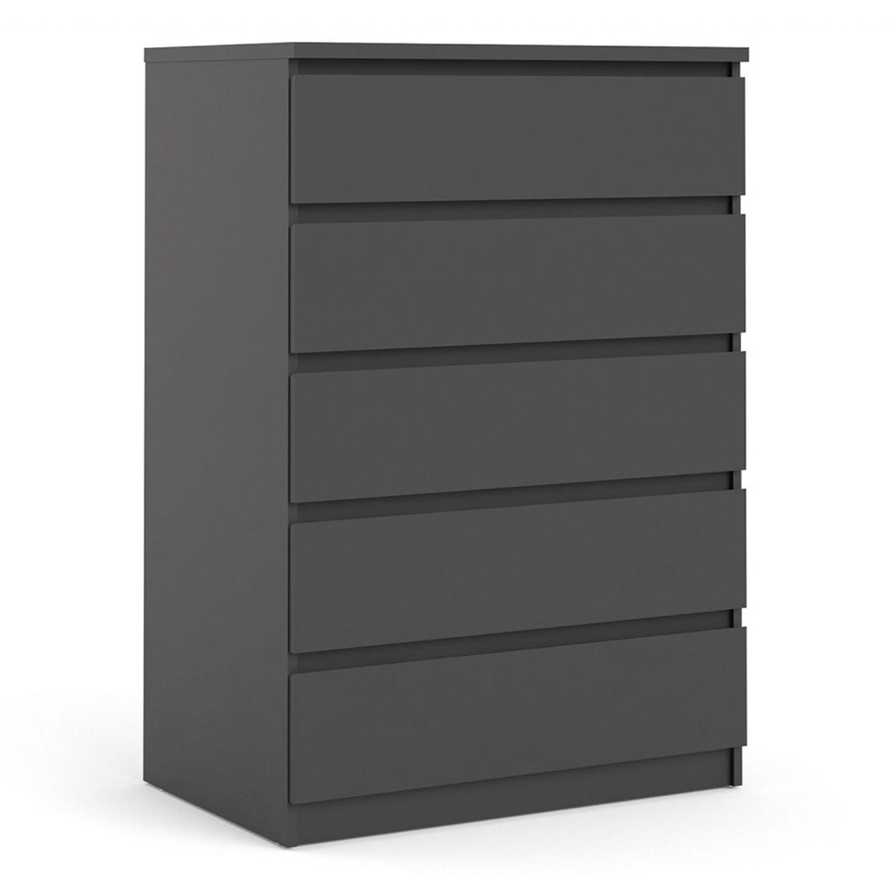 Black Matt Chest of 5 Drawers