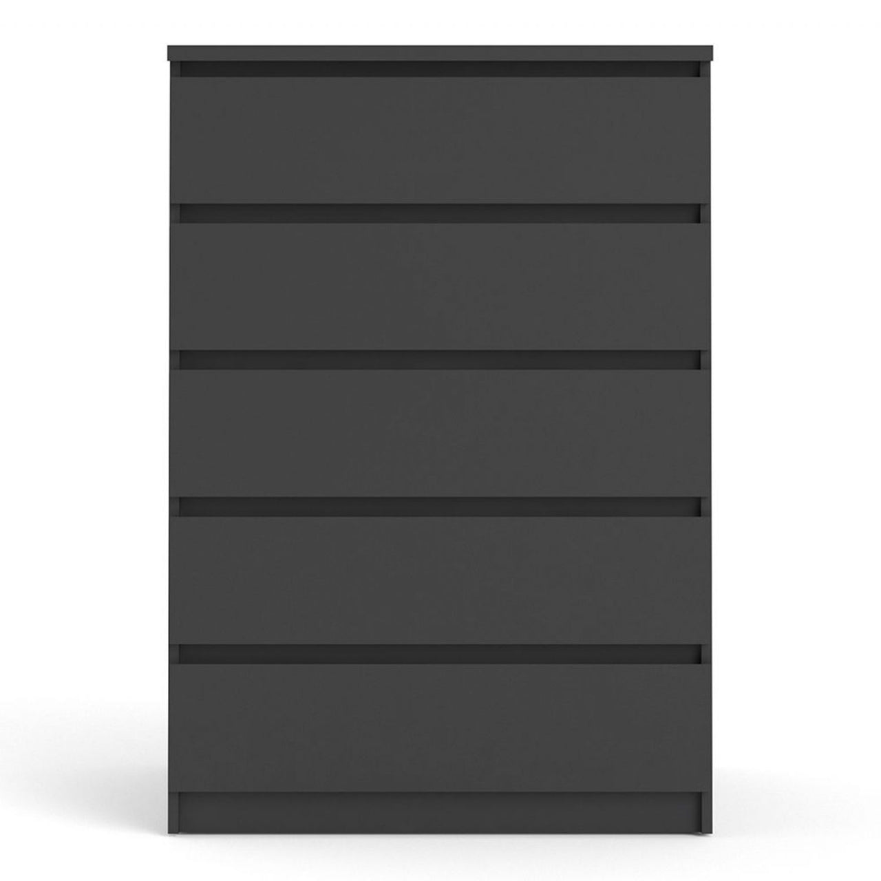 Black Matt Chest of 5 Drawers