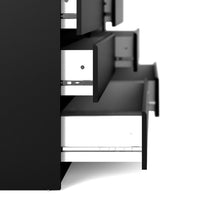 Thumbnail for Wide Matt Black 6 Drawer Chest With Recessed Handles