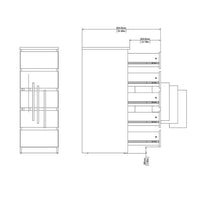 Thumbnail for Matt Black Slim Narrow 5 Drawer Chest of Drawers Recessed Handles