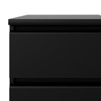 Thumbnail for Matt Black Slim Narrow 5 Drawer Chest of Drawers Recessed Handles