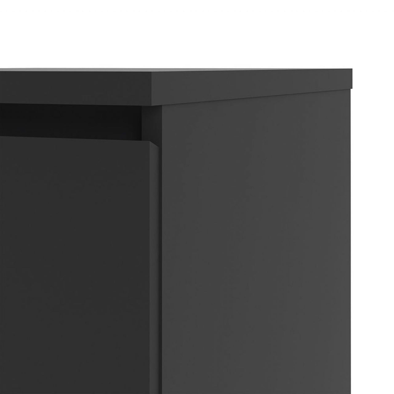 Matt Black Slim Narrow 5 Drawer Chest of Drawers Recessed Handles