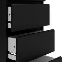 Thumbnail for Matt Black Slim Narrow 5 Drawer Chest of Drawers Recessed Handles