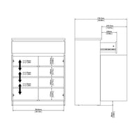 Thumbnail for Matt Black Small Sideboard Cupboard Storage Unit 1 Drawer 2 Doors