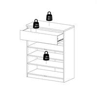 Thumbnail for Matt Black Small Sideboard Cupboard Storage Unit 1 Drawer 2 Doors