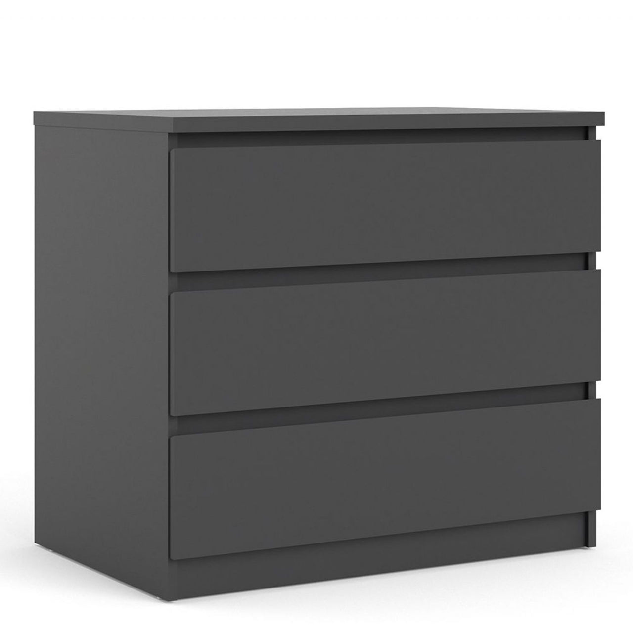 Black Matt Small Chest of 3 Drawers