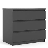 Thumbnail for Black Matt Small Chest of 3 Drawers