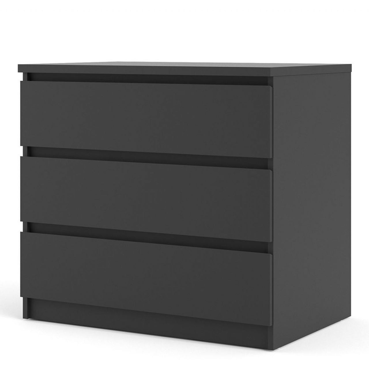 Black Matt Small Chest of 3 Drawers