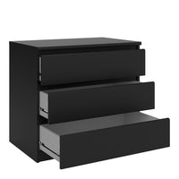 Thumbnail for Black Matt Small Chest of 3 Drawers