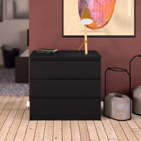 Thumbnail for Black Matt Small Chest of 3 Drawers