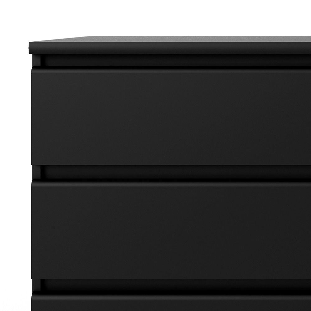 Black Matt Small Chest of 3 Drawers