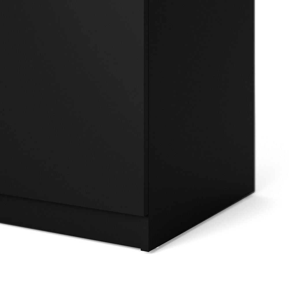 Matt Black 4 Drawer 2 Door Sideboard 120cm Wide