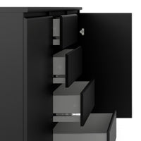 Thumbnail for Matt Black 4 Drawer 2 Door Sideboard 120cm Wide