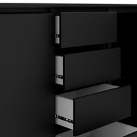 Thumbnail for Matt Black 4 Drawer 2 Door Sideboard 120cm Wide