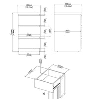 Thumbnail for Black Matt Bedside Cabinet Chest Table 3 Drawers No Handles