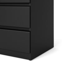 Thumbnail for Black Matt Bedside Cabinet Chest Table 3 Drawers No Handles