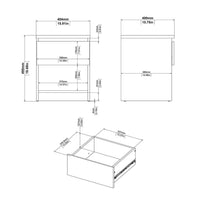 Thumbnail for Naia Bedside 1 Drawer 1 Shelf in Black Matt