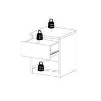 Thumbnail for Naia Bedside 1 Drawer 1 Shelf in Black Matt