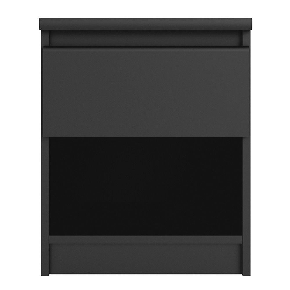 Naia Bedside 1 Drawer 1 Shelf in Black Matt