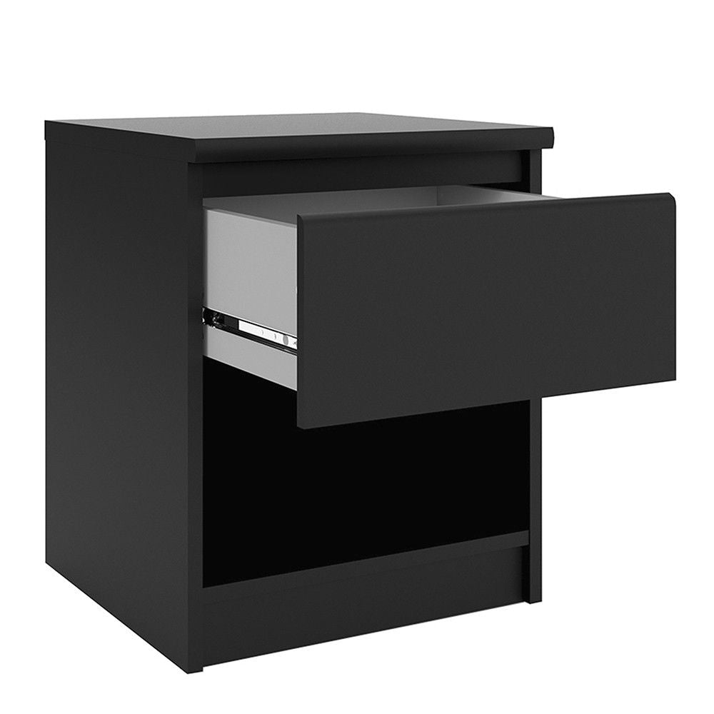 Naia Bedside 1 Drawer 1 Shelf in Black Matt